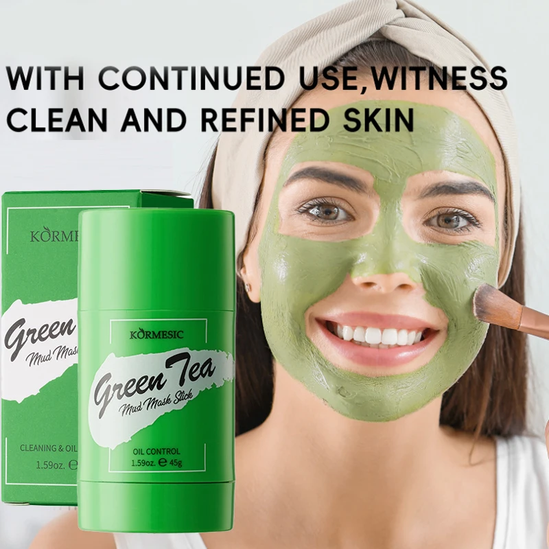

Green Tea Deep Cleanse Mask Stick Blackhead Remover Skin Cleansing Mask Unblock Pores Exfoliating Oil Control Shrink Pores 40g