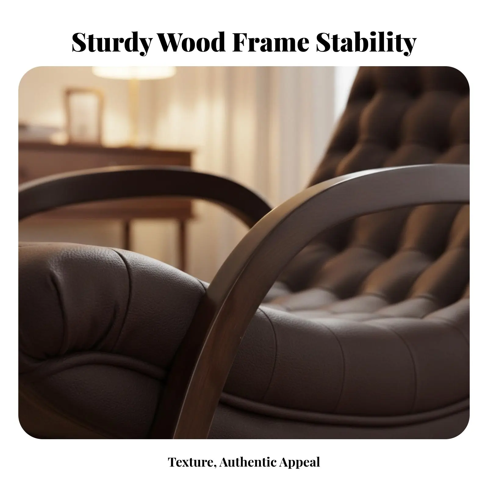 

Modern Rocking Chair Relaxing Upholstered Rocking Chair Sturdy Frame High Backrest for Seniors, Balcony, Bedroom