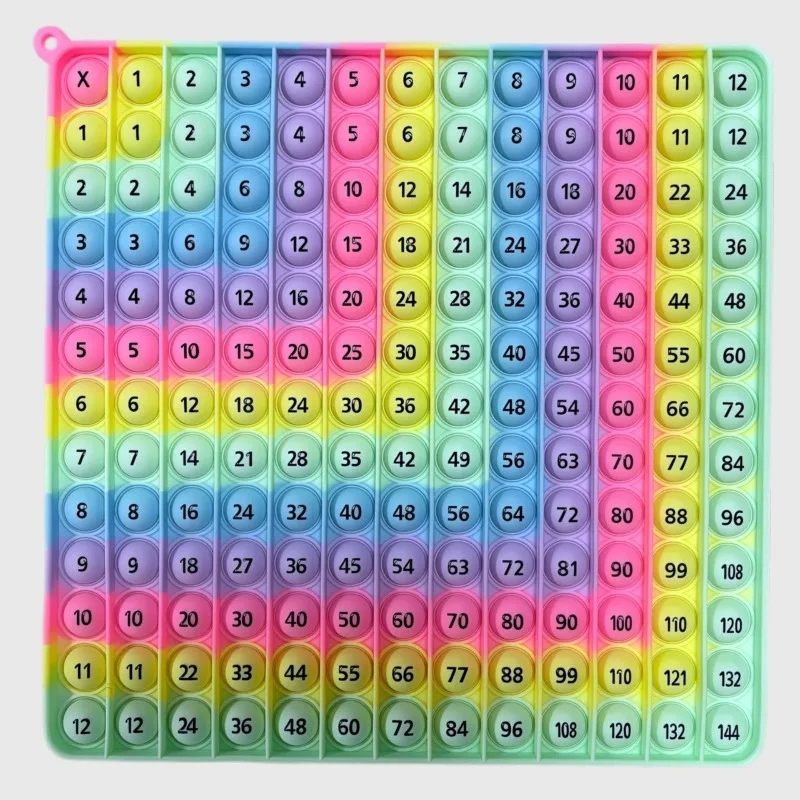 Jouet d'apprentissage et éducatif pour enfants 12x12, Table de Multiplication alphanumérique, jouets à presser, jouet de soulagement de la pression pour enfants