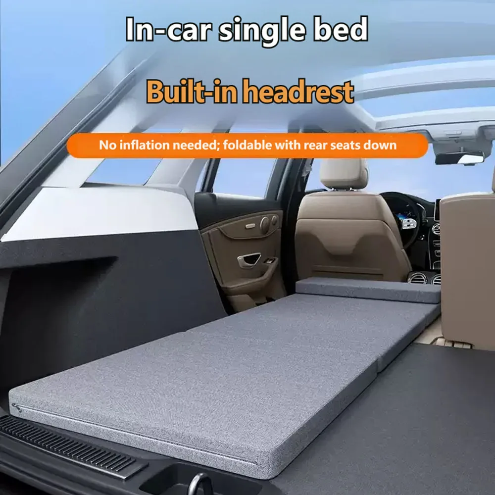 Car Single Bed, Foldable Mattress for SUV Rear Seat, Car Sleeping Mattress, Trunk Leveling Pad, Car Travel Sleeping Accessory