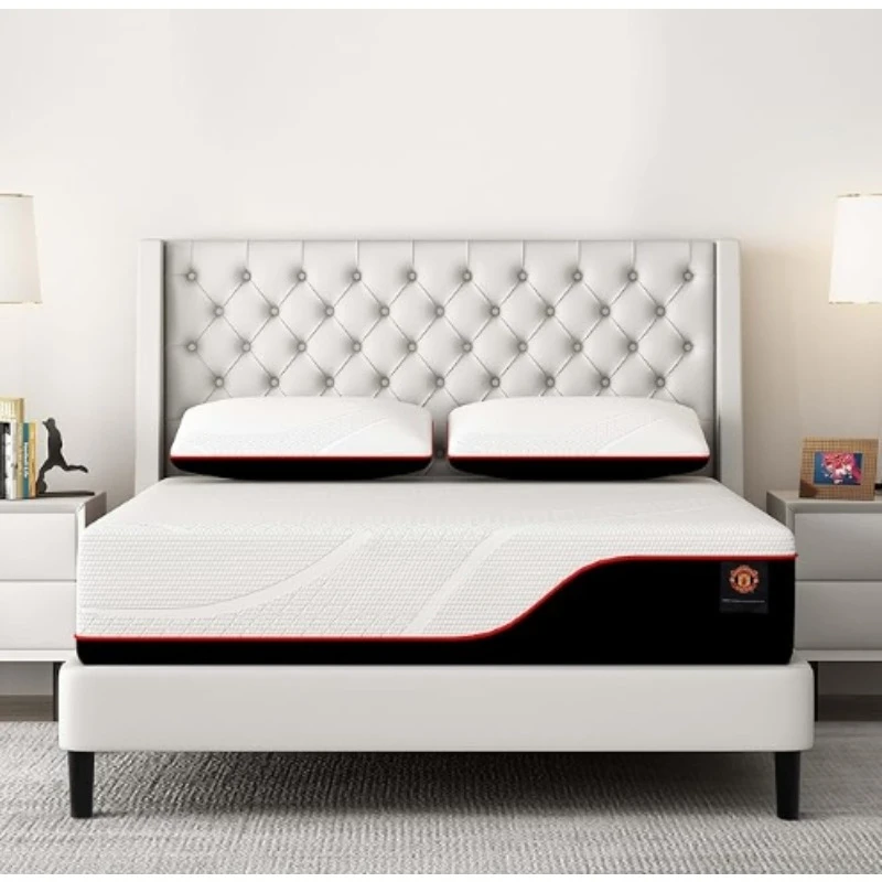 Queen Size Mattress Bed Mattress,Manchester United 12 Inch Memory Foam Mattress,Cool Sleep & Pressure Relief, Made in USA,White