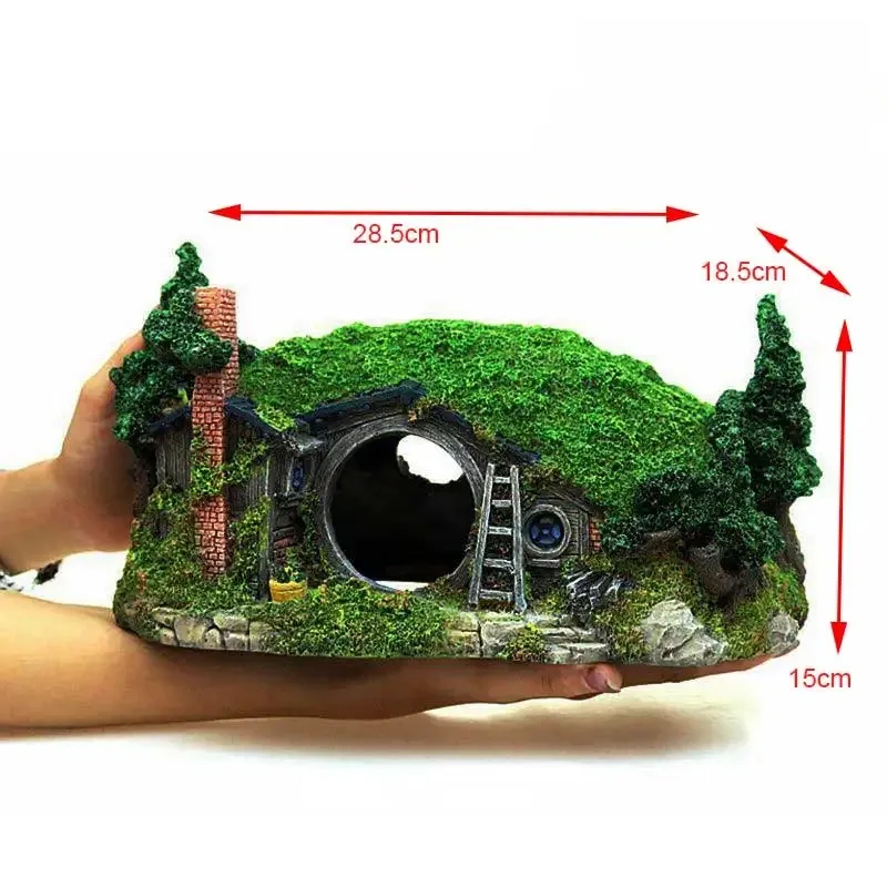 Resins hobbits castles shelter houses aquarium decorations Tree houses landscaping Castle resin hobbit house