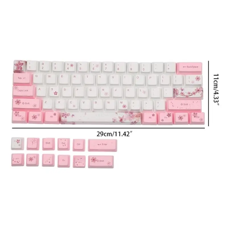 Sublimación tinte perfil OEM flor cerezo 71 teclas para teclado mecánico MX