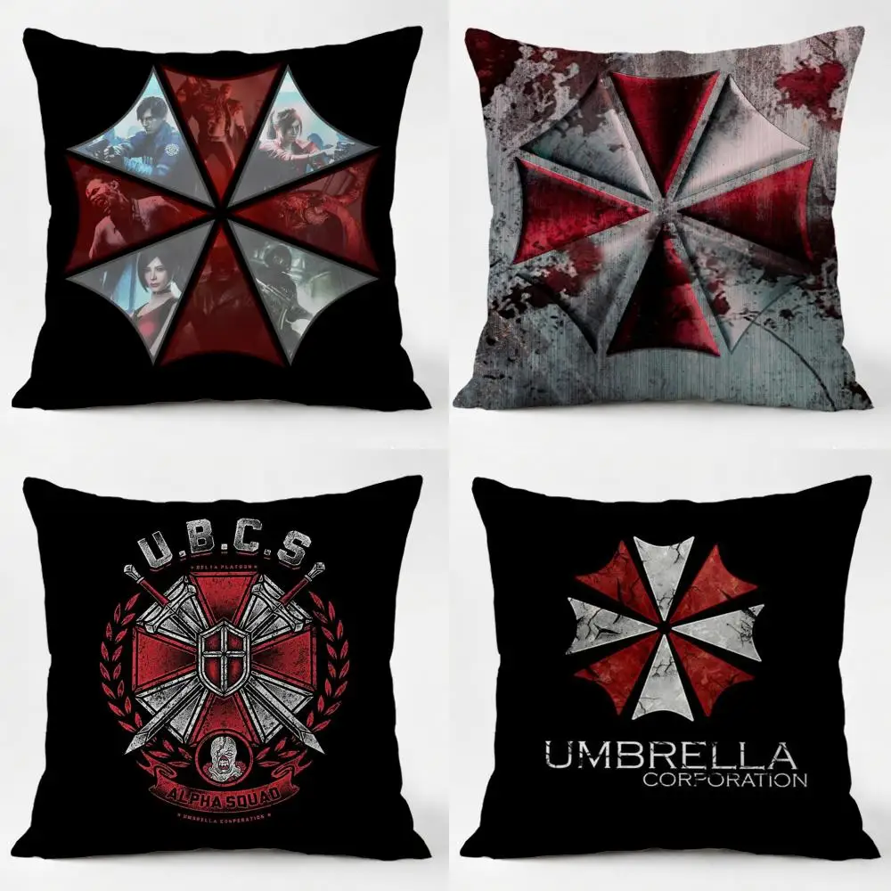 R-Resident E-Evil Cushion Cover Daily Washable Linen Pillowcase Soft  for Sofa Bed Home Room Decor
