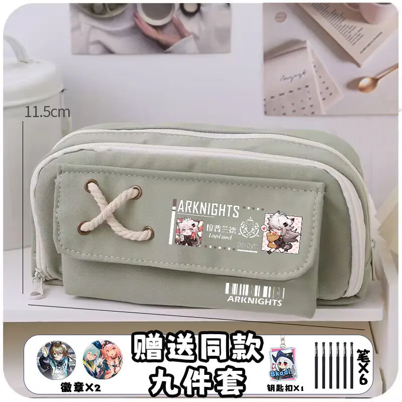 Arknights Student Pencil Case Dr. Amiya Anime Game Peripherals Large-capacity Stationery Pencil Case