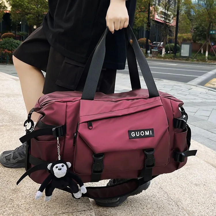 Minimalist Single-Shoulder Hand-Carry Travel Duffel Wet/Dry Separation Sports Training Bag Large Capacity for Business Trip Gym