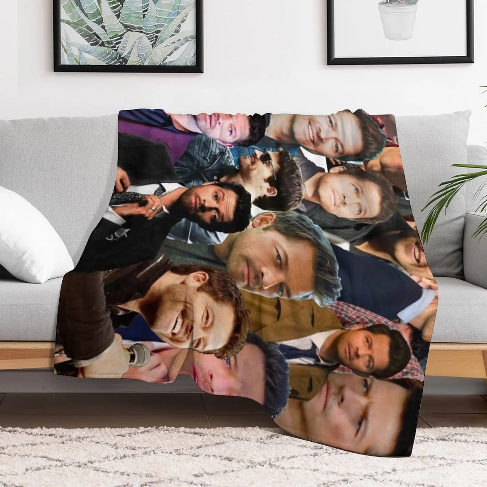 Misha Collins Photo Collage Throw Blanket Furrys Thins Designers Blankets