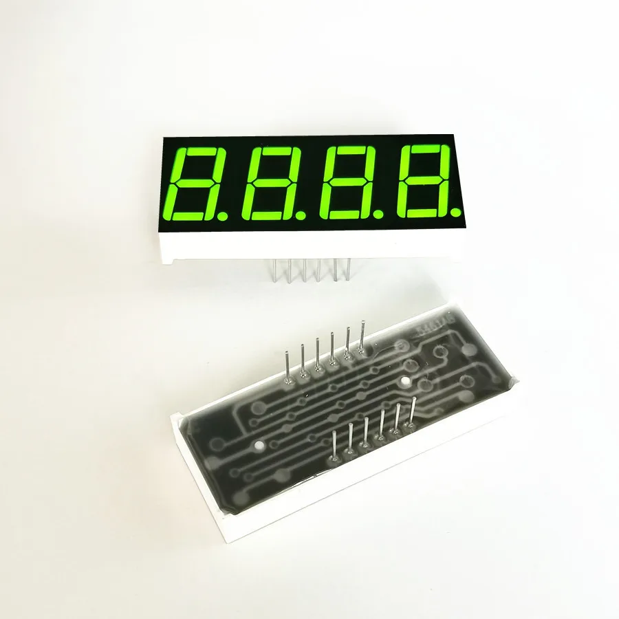 10Pcs 0.56 Inch 4 Bit Digit Yellow Green LED Digital Display Digitron 50*19*8MM 12Pins Digitron Common Anode Cathode KYX-5461