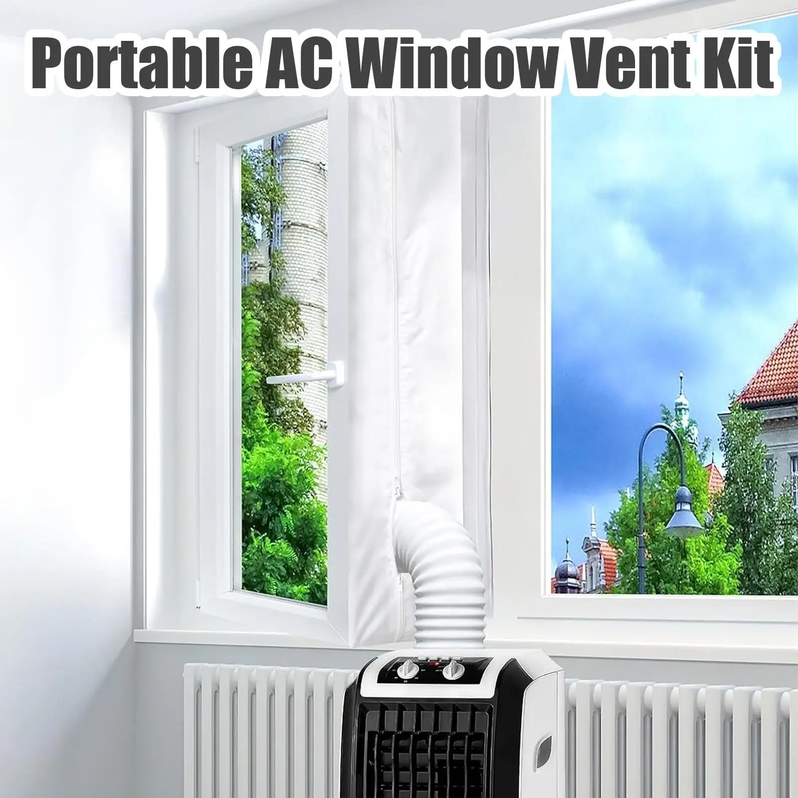 Portable AC Window Kit Mobile Air-Conditioning Casement Window Seal Kit No-Drill Appliance Exhaust Ventilation Attachment