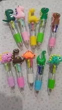 20 Pcs Wholesale 4-Color Mini Retractable Ballpoint Pen | Dinosaur four-color ballpoint pen Design Cartoon Pens | Supplies Prize