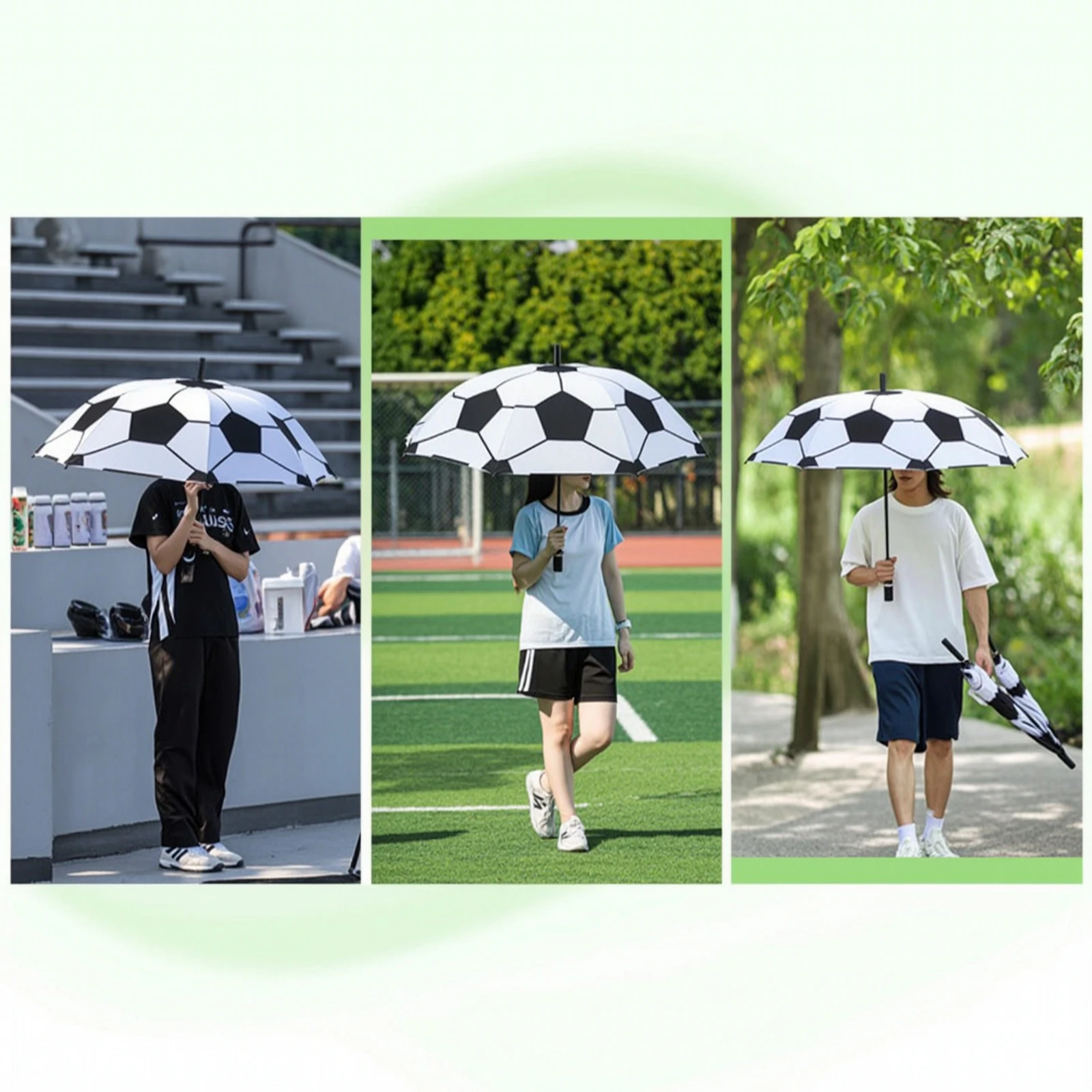 Soccer Ball Umbrella Straight-Shaft Soccer Umbrella Novelty Sporty for Children, Rainy Days, Sports Events - view 2