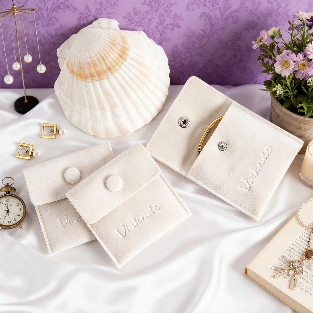 

50 шт., сумка для ювелирных изделий на заказ, мягкая бархатная сумка на кнопке, конверт, упаковка для ювелирных изделий, браслет, ожерелье, серьги, кольцо, рождественская коробка