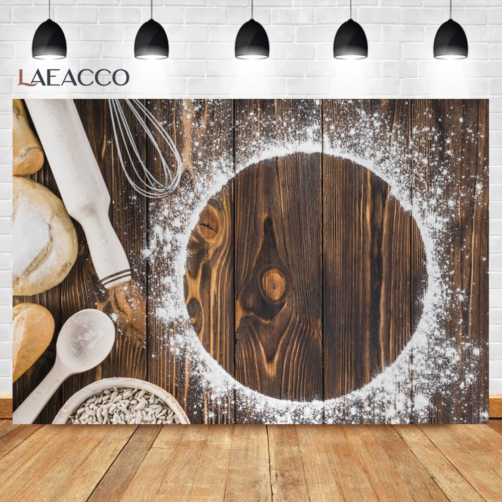 Wood Planks Backdrop Kitchen Tools Board Flowers Food Cake Portrait Party Photographic Backgrounds Photocall Photo Studio Shoot