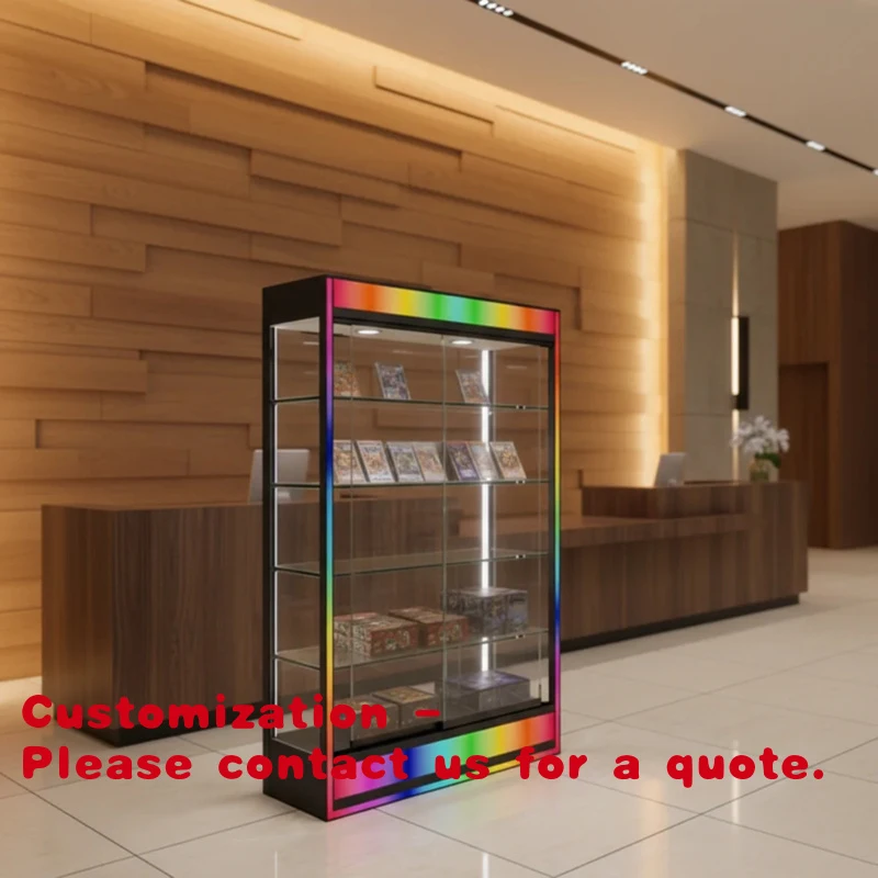 custom.Card display cabinet，Suitable custom-made tempered glass display cabinets，With color LED Base lighting，Tobacco Shop P