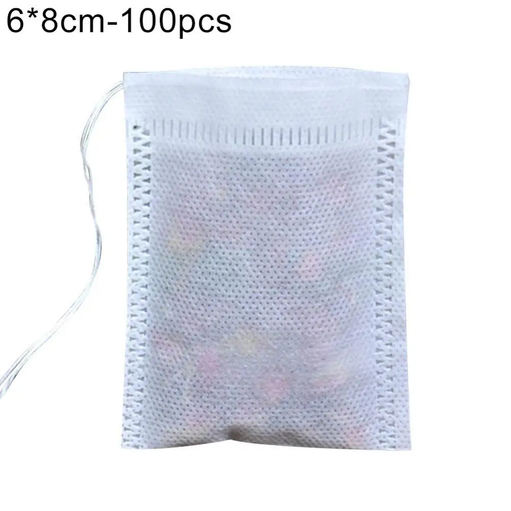 Food Grade Tea 100Pcs Disposable String Bags Filter Bags Infuser Non-woven Bag Fabric Spice Filters Teabags Herb Filter