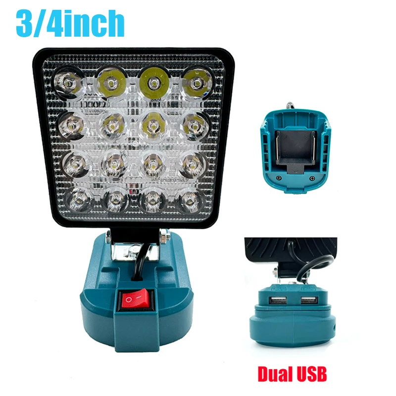 3/4 inch LED For Makita 14.4V-18V Work Light Outdoor Flashlight Camping Lamp Li-ion Battery Emergency Lighting Cordless Lantern