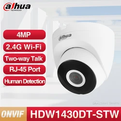 Dahua-Outdoor Dual-antena CCTV Camera, 2-Way Áudio, Monitor de Detecção Humana, Webcam, IPC-HDW1430DT-STW, WiFi, IPC-HDW1430DT-STW