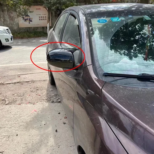 Imagen 2 del producto Para KIA K3 Cerato Forte 2010-2013 2011 2012 ABS fibra de carbono puerta lateral del coche cubierta de espejo retrovisor tapa carcasa pegatina embellecedora
