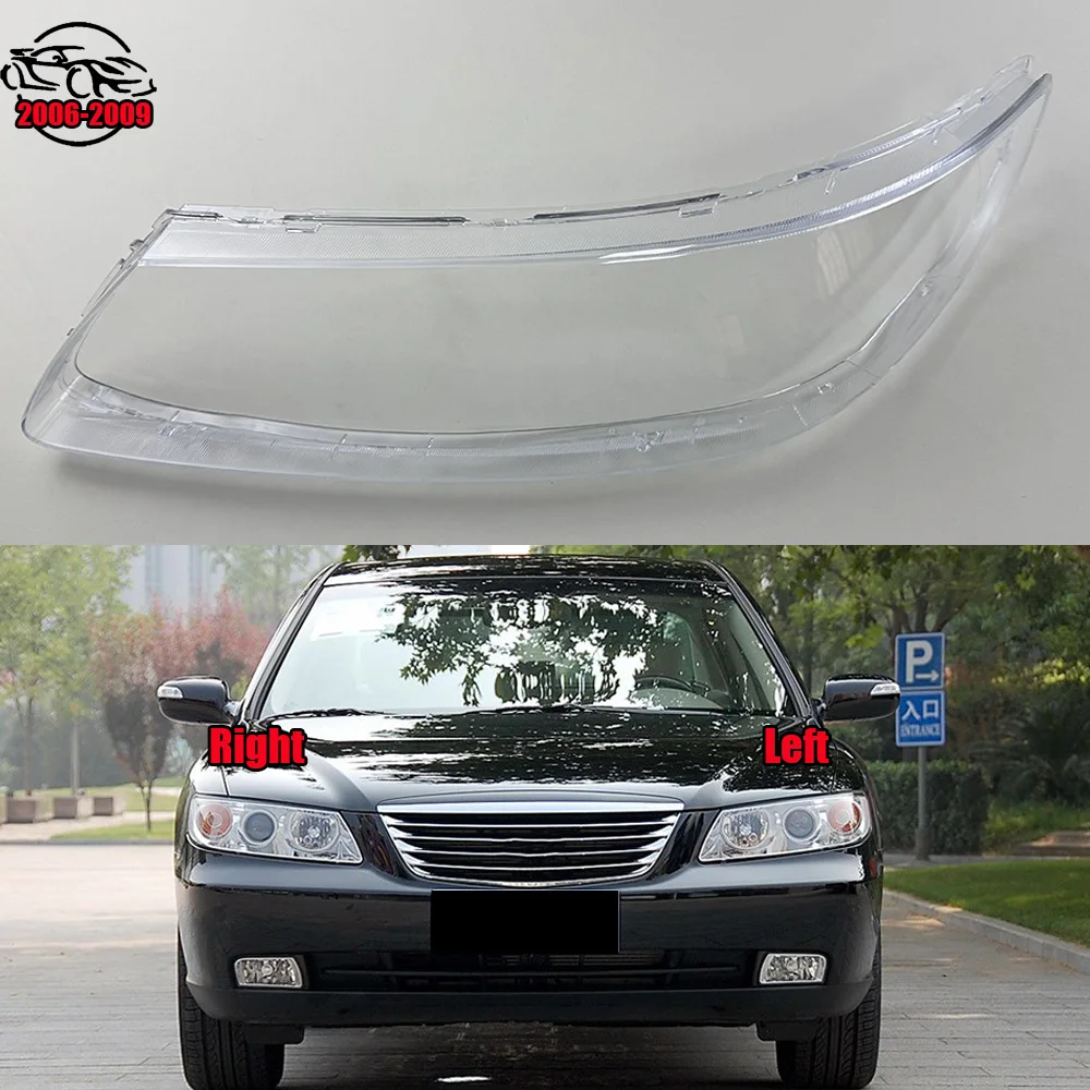 For Hyundai Azera 2006 2007 2008 2009 Headlamp Housing Transparent Mask Cover Headlight Shell Plexiglass Replace Original Lens