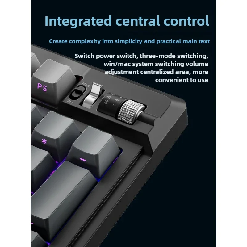 X99v2 Customized Mechanical Keyboard Wireless Bluetooth Three-mode E-sports Gaming Keyboard Mechanical Axis RGB99 Key