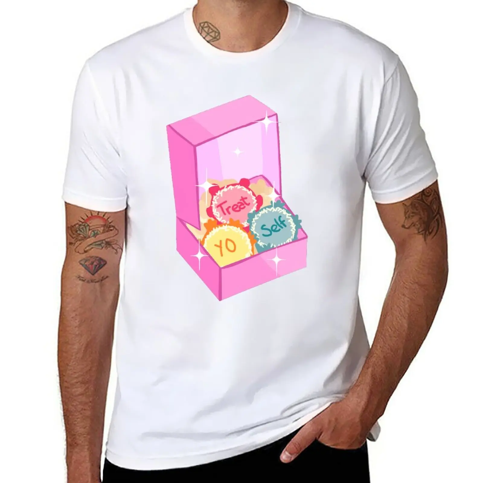 New Treat Yo Self!! T-Shirt summer tops plus size tops T-shirts for men cotton