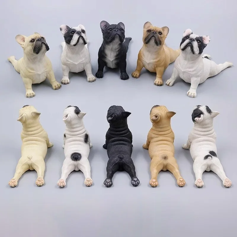 Lying posture French Bulldog statue ornament, simulated dog model car ornament, French Dou shaped home decoration ornaments
