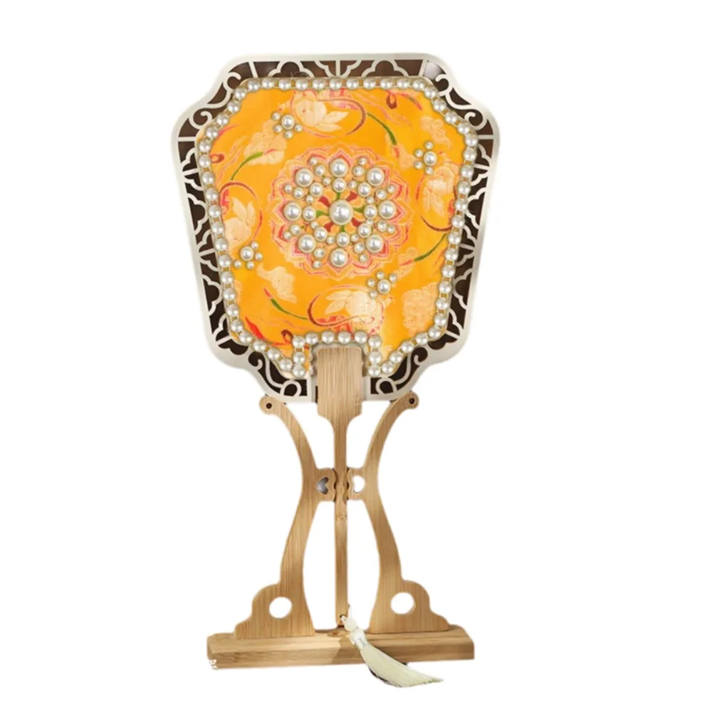 

Chinese Style Handheld Fan Handmade Vintage Ancient Style Fan with Tassel DIY Material Pack Wedding Bride's Fan Hanfu Cheongsam