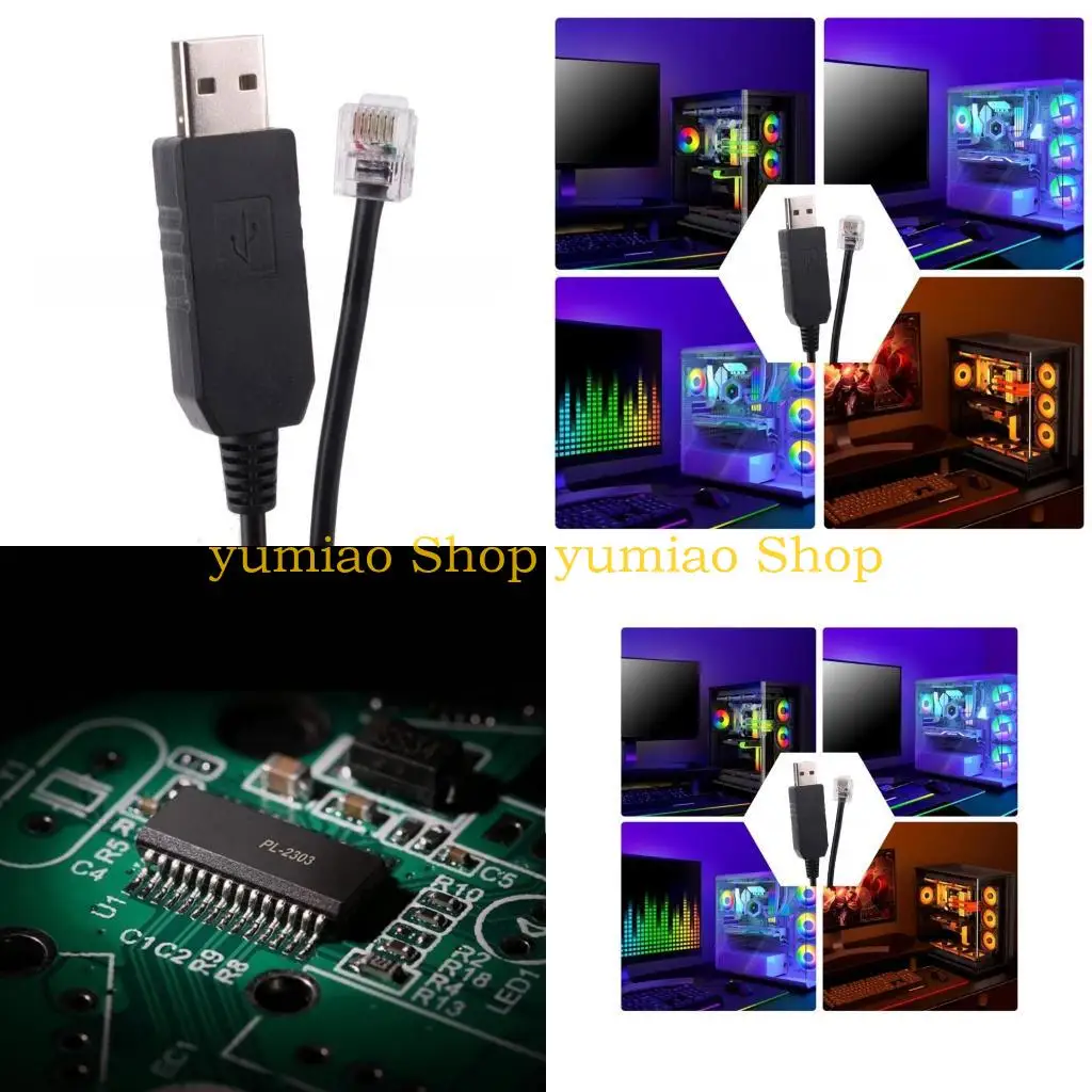 

587B USB To RJ12 RS232 Virtual Serial Cable For Data Transfer And Device Connection
