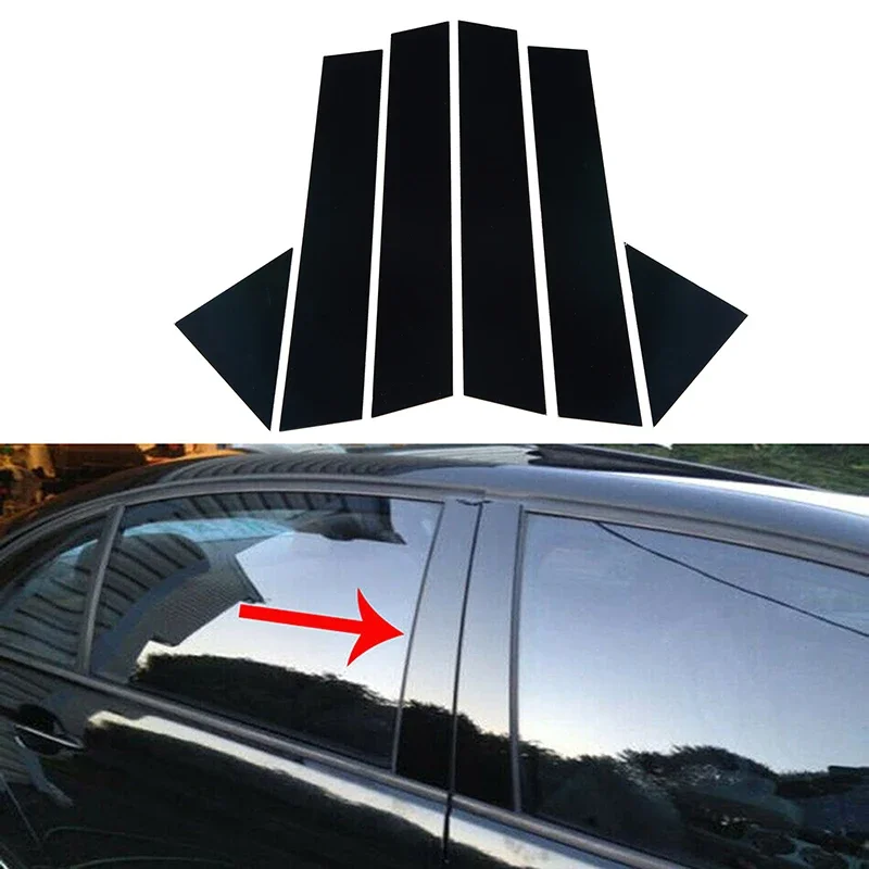 

6pcs Glossy Black Window Door Column B C Pillar Post Cover Trim For Chrysler 300/300C Dodge Magnum 2005-2010 Decoration Stickers