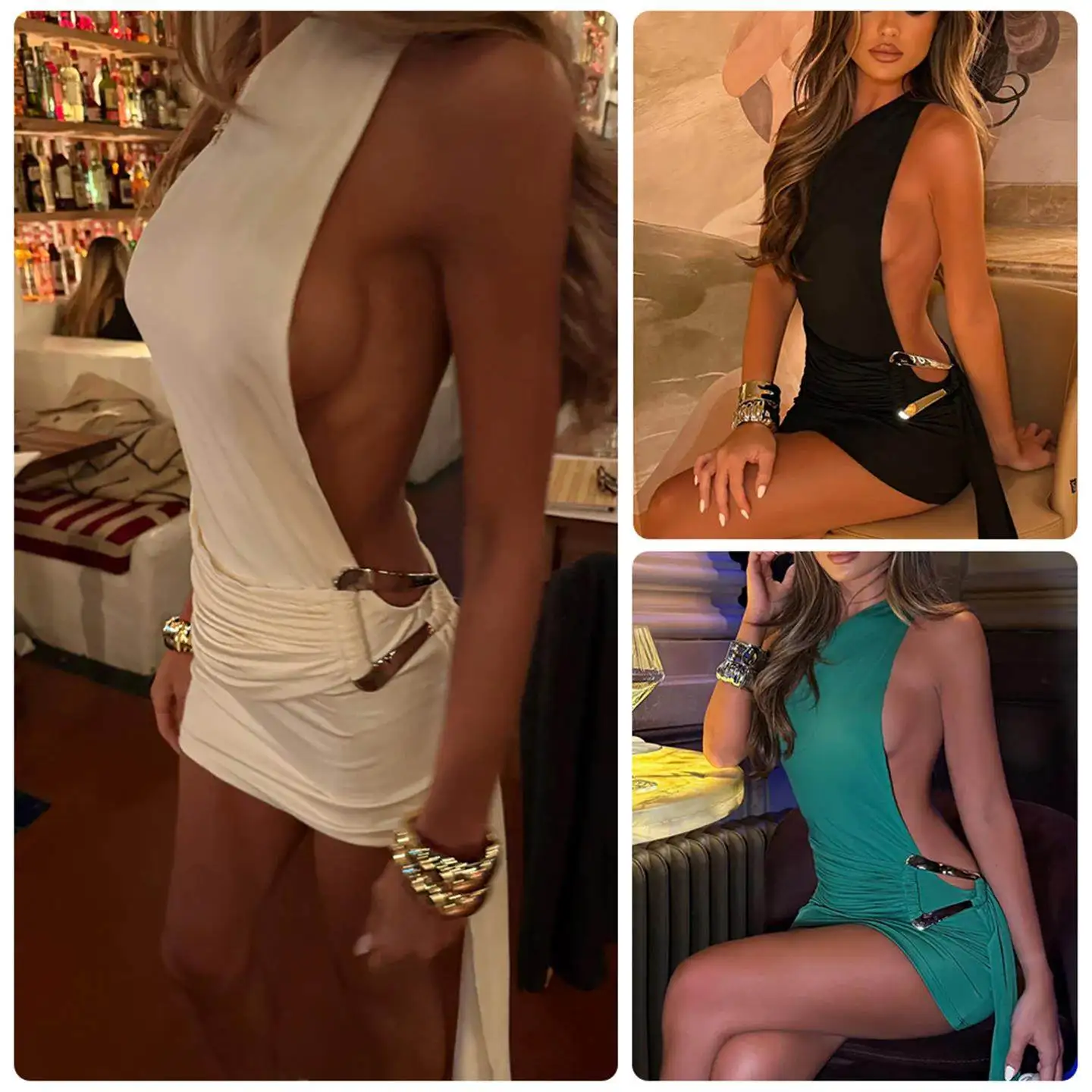 Taille basse métal bleu enveloppé hanche jupe Sexy européenne Sle femmes Dr décontracté automne 2025 Faion tendance origine chinoise