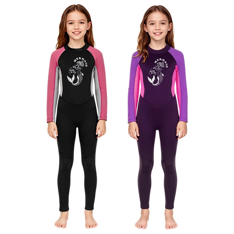 

Детский гидрокостюм из неопрена 2,5 мм, цельный, с длинными рукавами, термокостюм для плавания, дайвинга, серфинга и снорклинга
