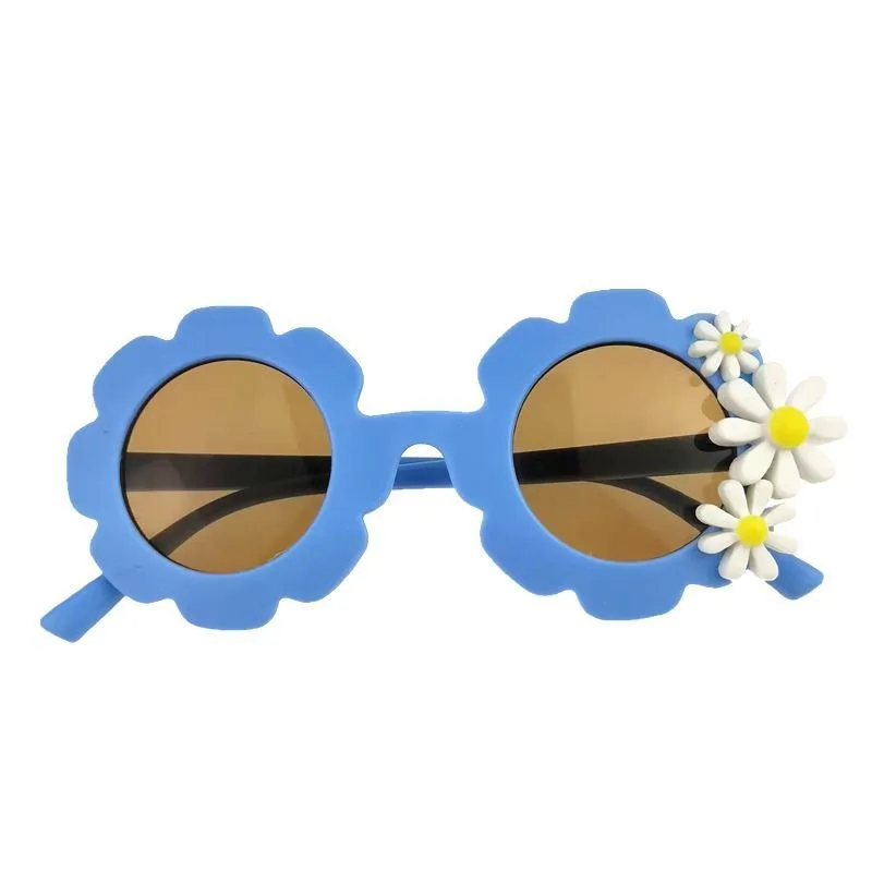 New Children Colorful Vintage Flowers Daisy Sunglasses UV400 Girls Boys Fashion Protection Sunglasses Kids Sun Glasses