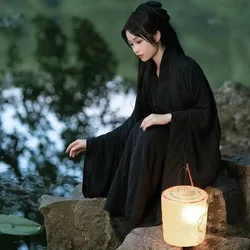 Traditional Chinese Folk Dance Movies Dress For Women Ming Dynasty Hanfu Modern Ancient Wear Costume Kimono Girl White Black Red
