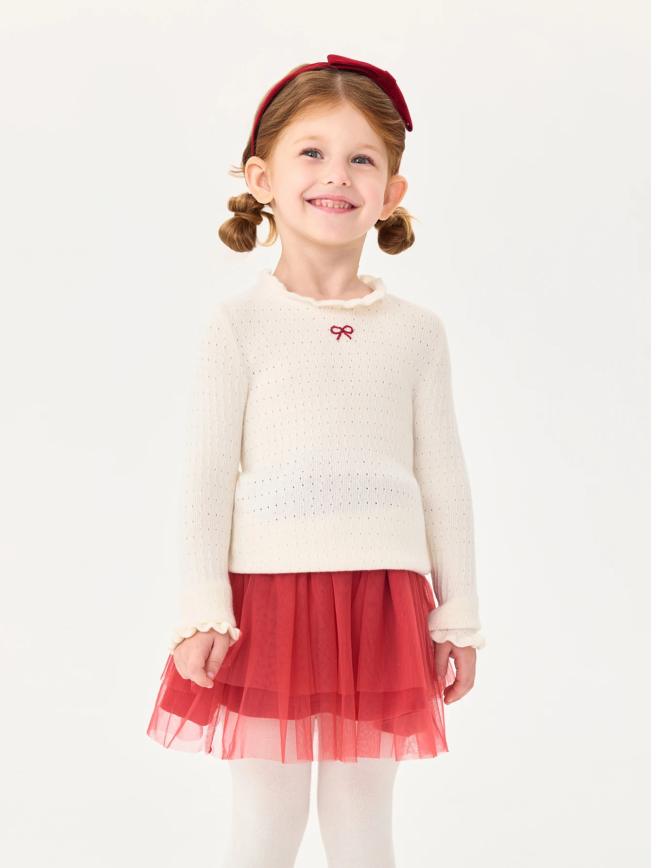 

MARC & JANIE Toddler Girl Lace Bow Wool Knit Sweater Sweater base layer 551822