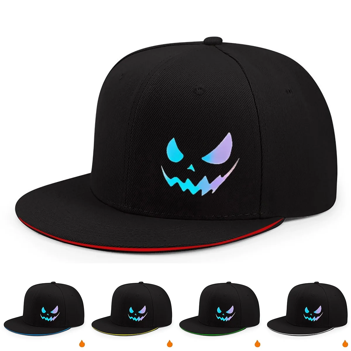 Chapeaux Hip-hop unisexe, Expression fantôme, pour l'extérieur, réglable, Sandwich décontracté, casquette de Baseball rigide, chapeau de protection solaire