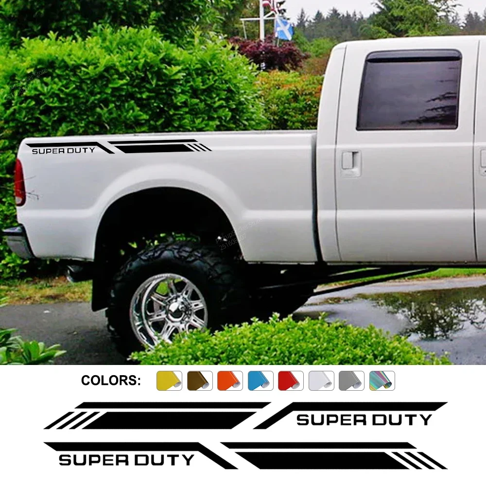 Pickup Bed Side Sticker For Ford Superduty Super Duty F250 F350 Car Stripes Style Decor Decal Truck Vinyl Cover Auto Accessories