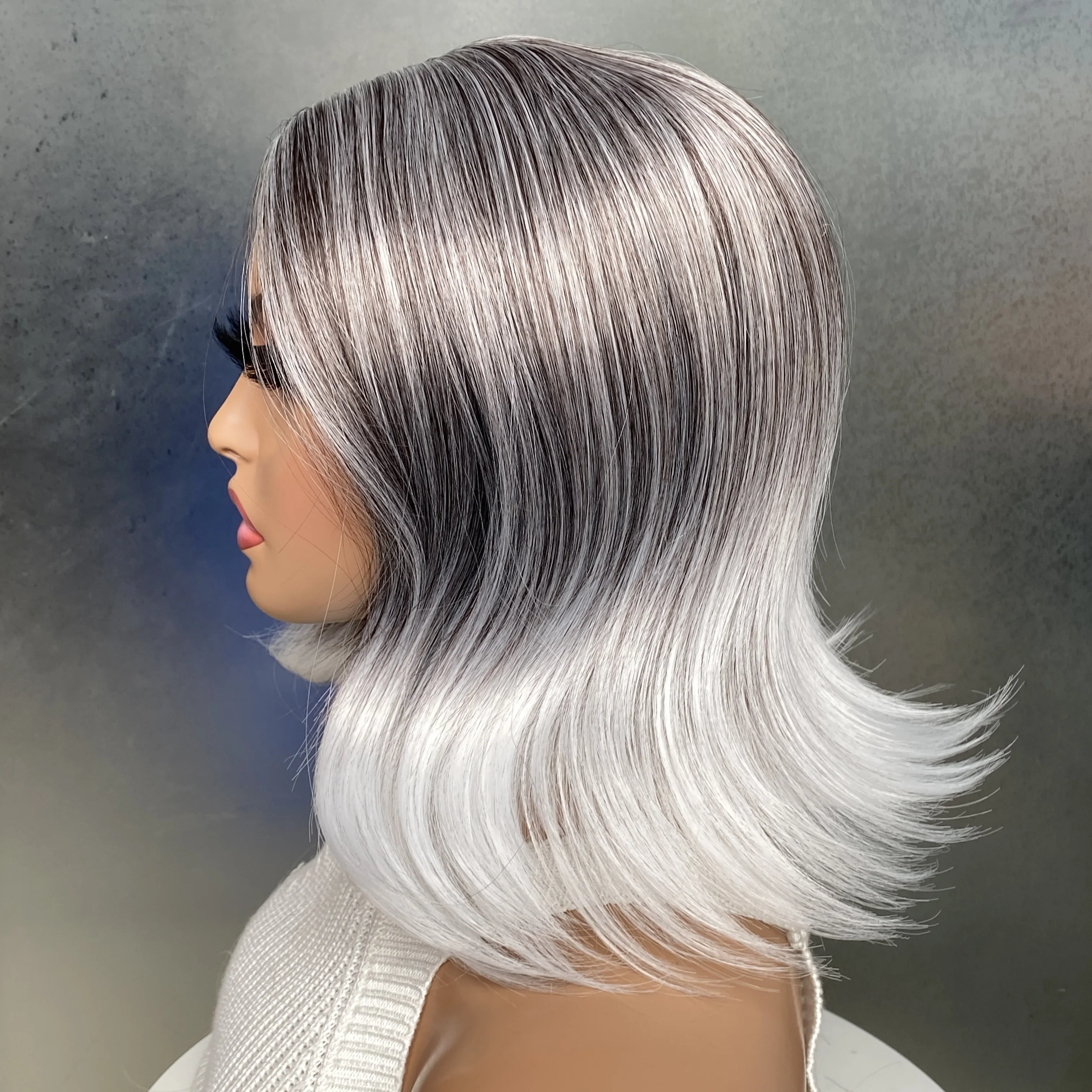 Curly Ombre Blond White Synthetic Wig Ombre Bob Wigs for Black White Women Bob Hairstyles for Women