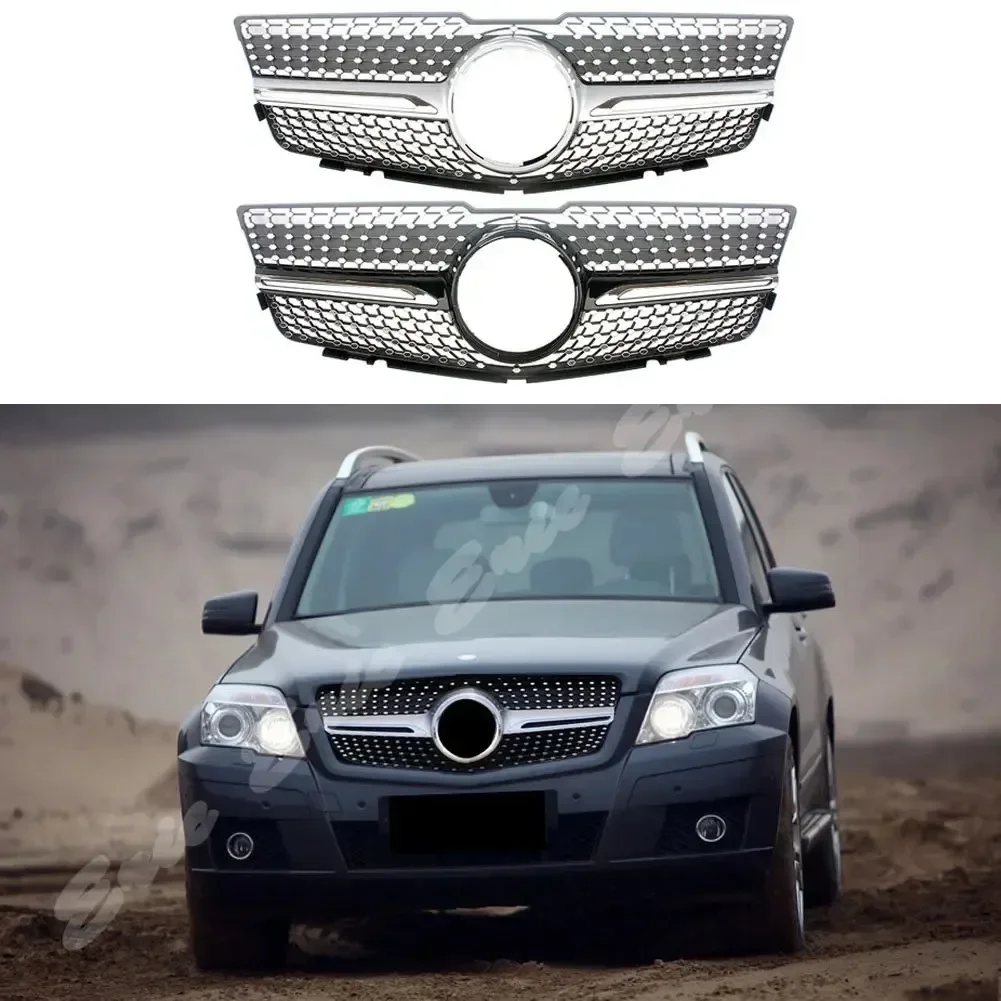 Front Racing Billet Bumper Grille Upper Facelift Grill For Mercedes-Benz X204 GLK280/300/350 2008 2009 2010 2011 2012 Diamond