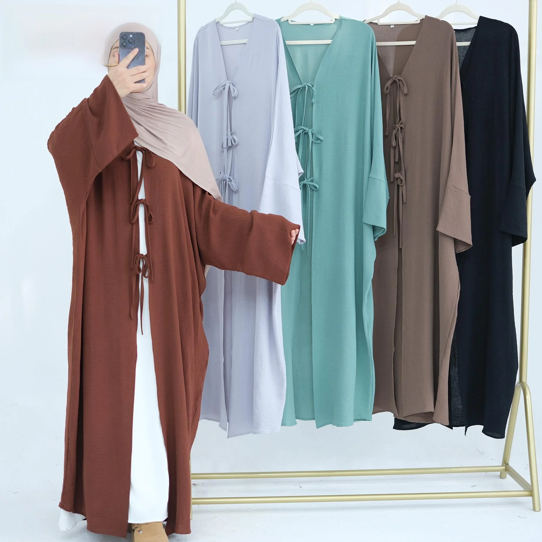 

Lo Dubai Par Dr LR883 Long Sve Waist Cinched Belted Open Cardigan Dr for Men Autumn Season Chinese Manufacturer