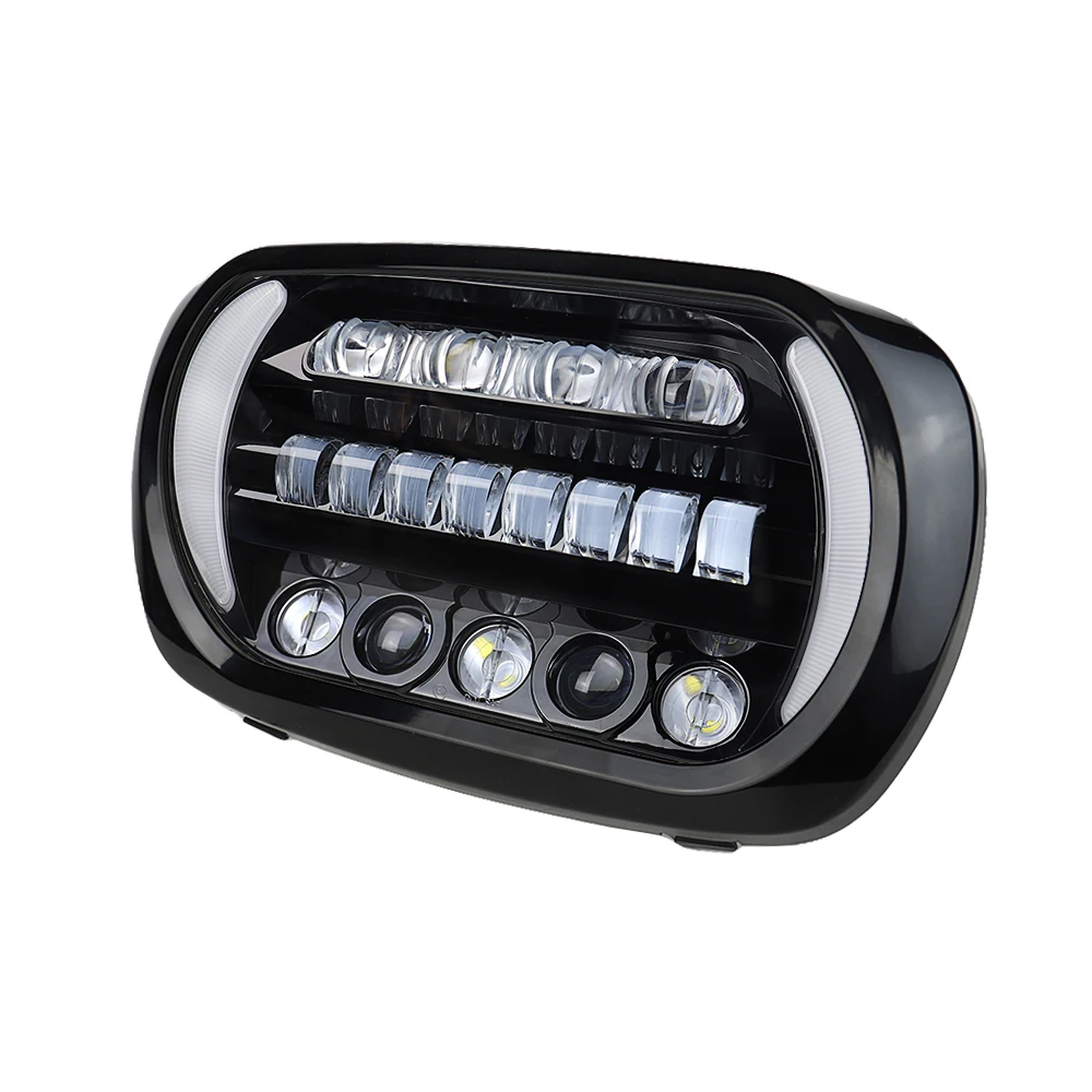 LED Headlight for Road Glide 2004-2013 Motorcycle Front High Low Beam Turn Signal Light White Running Lights