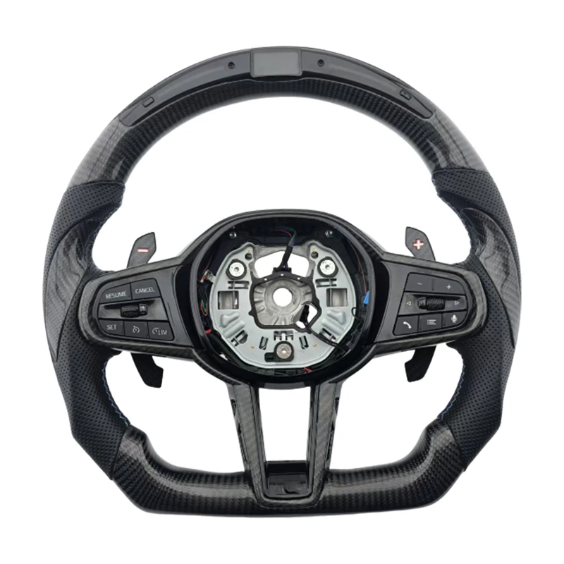 

Высококачественный оптовый кожаный руль из углеродного волокна со светодиодной ручкой для BMW G20 G30 G01 CS 3, серия 5, автомобильный руль