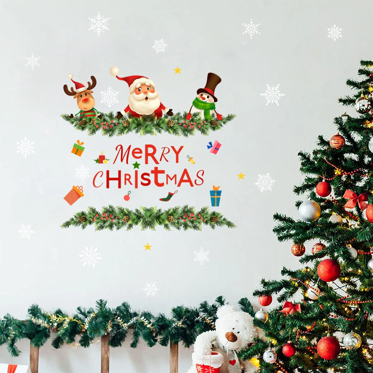 

Santa Claus Wall Sticker, Christmas Wallpaper, Living Room Decoration, Self-Adhesive, Wholesale Wall Sticker