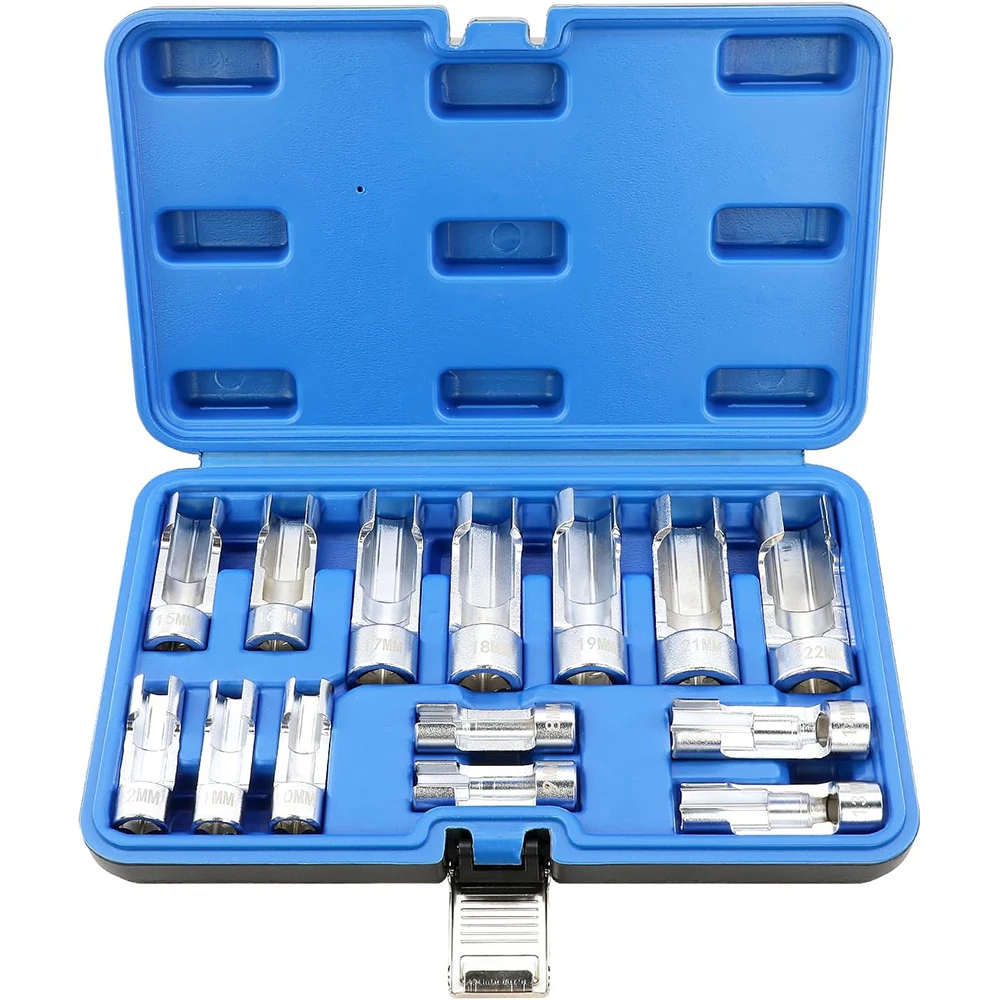 

6PCS Long Flex Head Injector Fuel Line Socket Wrench Set 3/8" Drive Crowfoot Flare Nut Wrench Metric 12/14/16/17/18/19mm