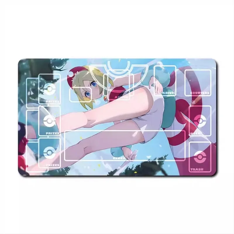 Pokemon Ptcg Playmat Iono Cynthia Sonia Miriam Self Made Single Table Mat Battle Pad Classics Anime Collection Cards Toy Gift