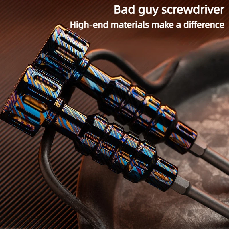 ไขควงอเนกประสงค์ Bad Guy EDC ทำจากไทเทเนียมและเซอร์โคเนียมอัลลอยด์ ของเล่นโลหะหมุนคลายเครียด