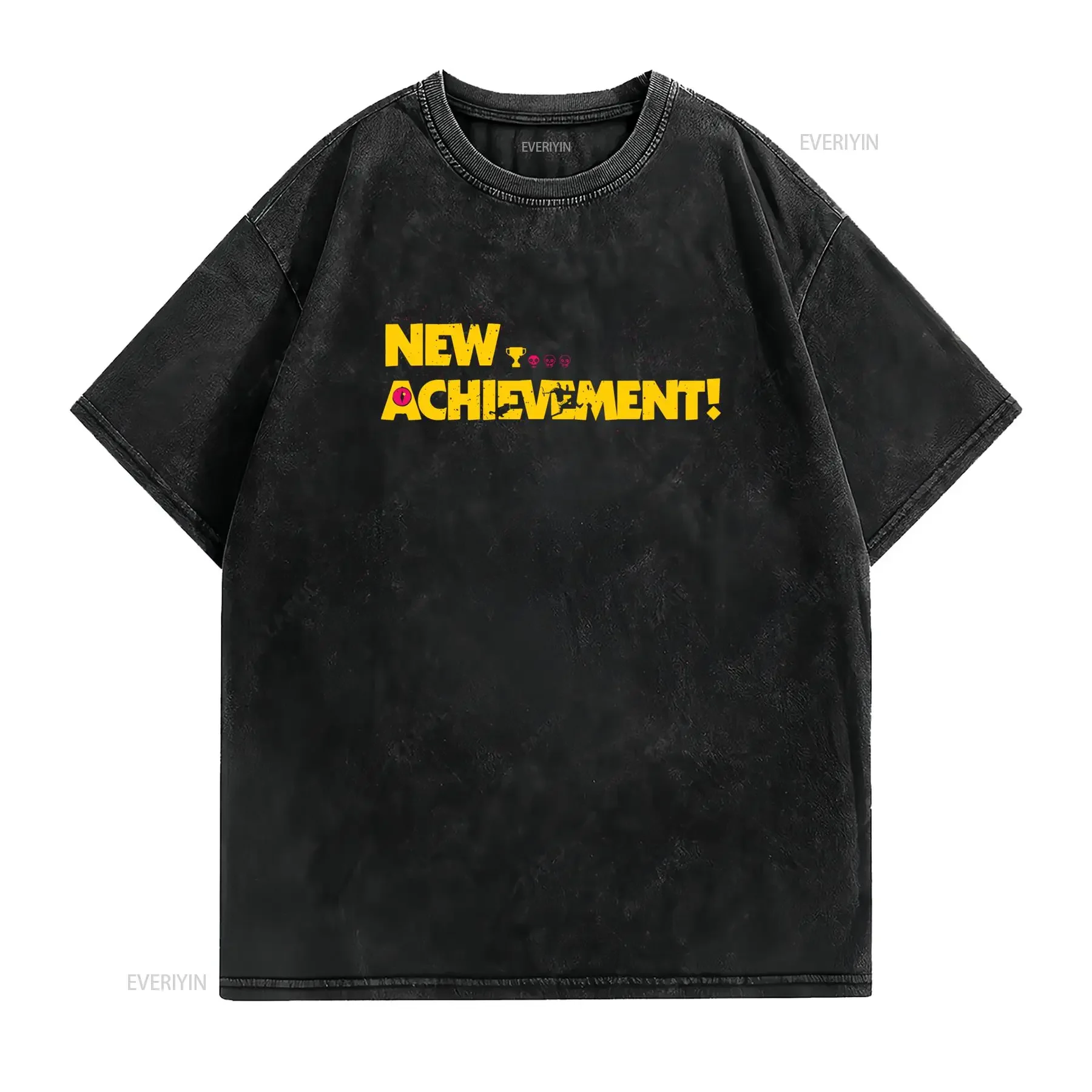 Men's Vintage Cotton T Shirt Featuring A Design Of Dungeon Crawler Carl's New Achievement vintage Washed Soft Casual Versatile