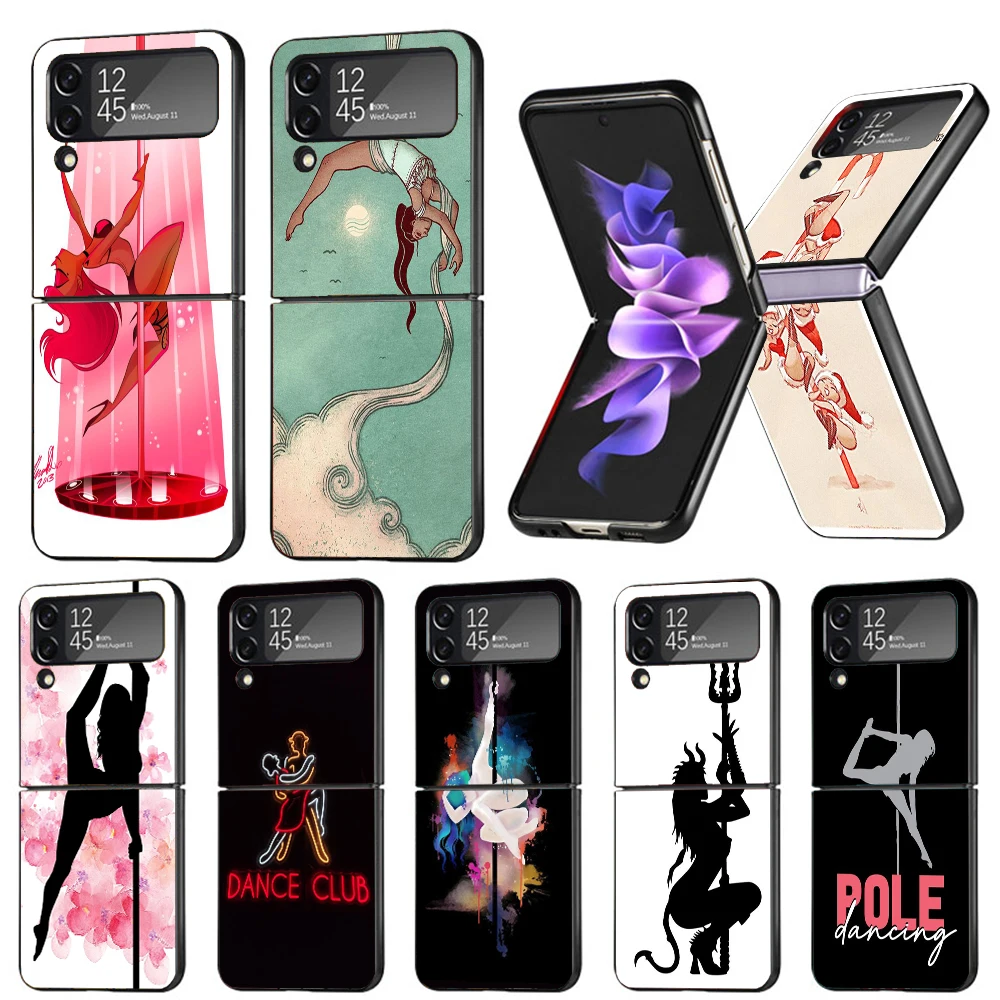 Pole Dancer Dancing Hard PC Phone Case For Samsung Galaxy Z Flip6 Flip5 Flip4 Black Cover Z Flip 6 5 4 3 5G Shockproof Case Capa