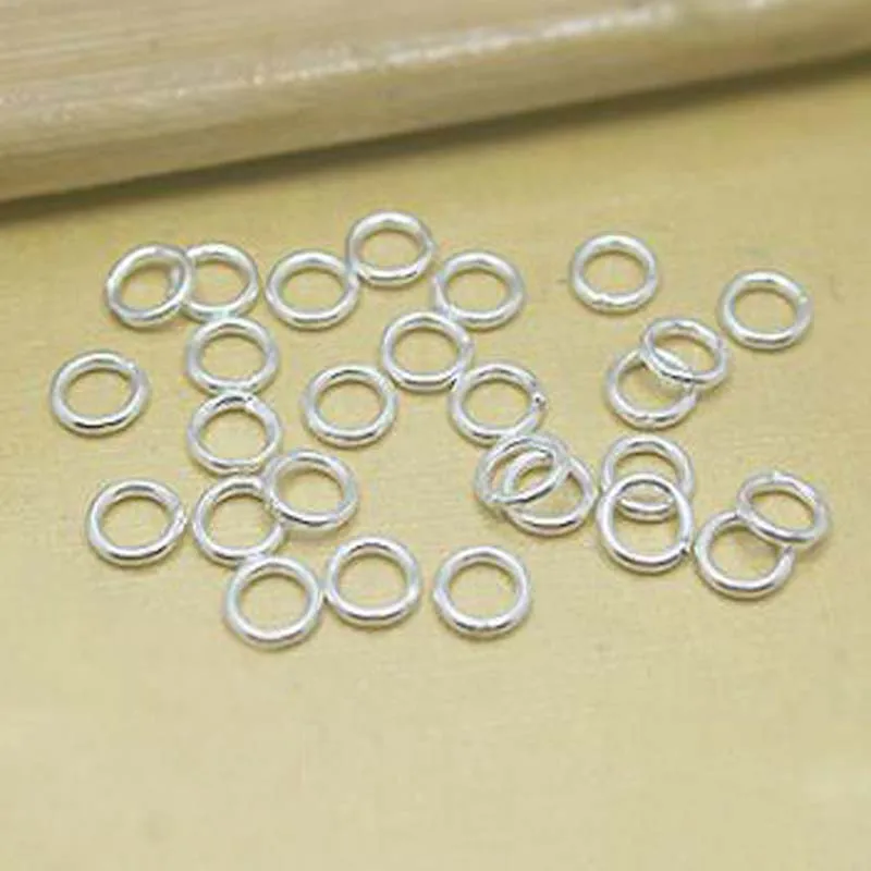 Imagen 6: Anillos de salto abiertos de Plata de Ley 925 sólida y auténtica, anillo dividido para llaveros, accesorios para hacer joyas