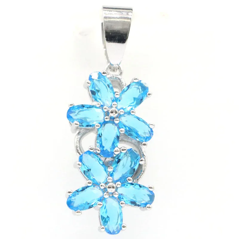 

Купите 4, получите 1 бесплатно 31x12 мм, новый массивный розовый кунцит, швейцарский синий топаз CZ, женский обручальный серебряный кулон