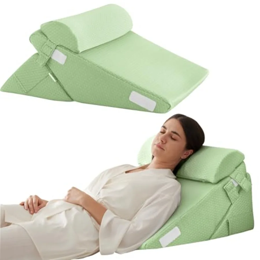 

Набор из 3 ортопедических подушек-уголков из пены для поддержки спины, ног и коленей после операции, регулируемые, 9 и 12 дюймов, складные треугольные подушки